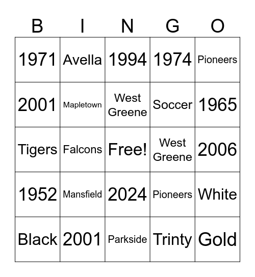Back to School Bingo Card