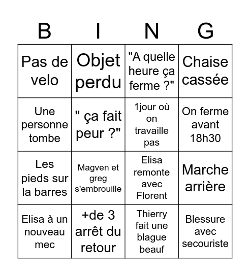 Cap decouverte bingo Card