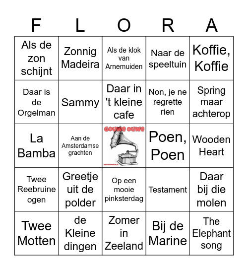 MUZIEK BINGO OCHTEND Bingo Card