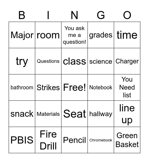 Block Bingo Card