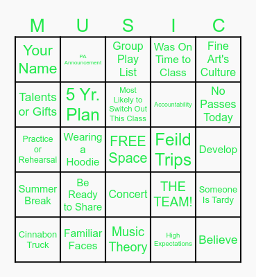 WELCOME BACK SHAMROCKS - MR. O! Bingo Card