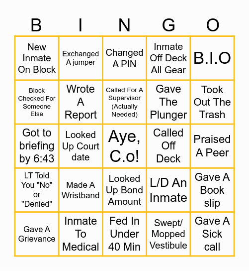 OCDC BINGO Card