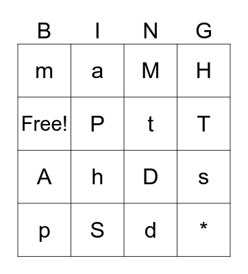 Alphabet Bingo Card