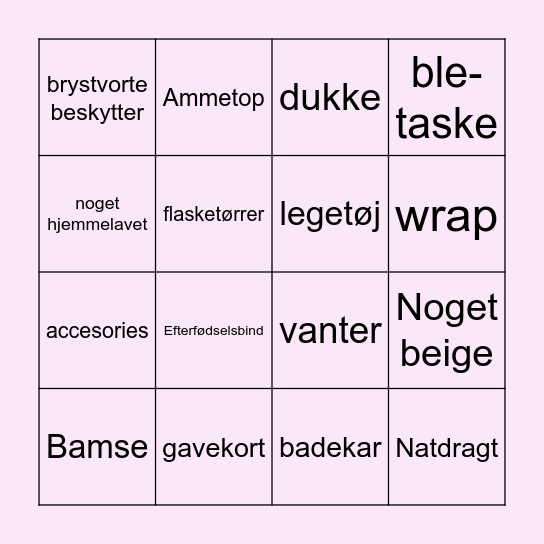 BABY SHOWER BINGO Card