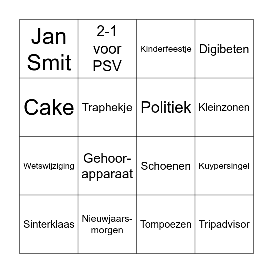 60 jarig huwelijk Bingo Card