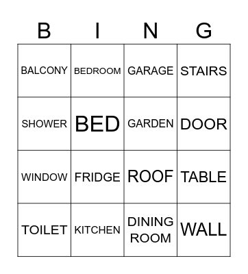 HOUSE BINGO Card