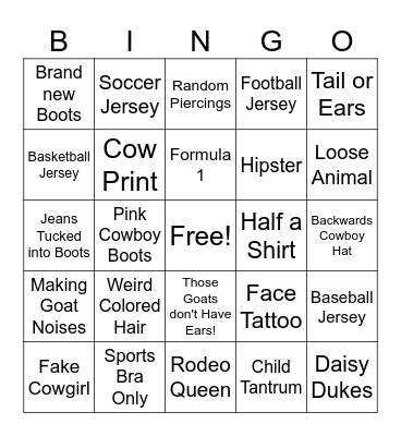 WS Fair Bingo Card