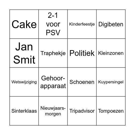 60 jarig Huwelijk Bingo Card