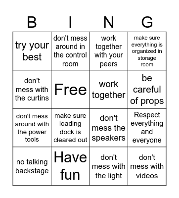 Safety Bingo Card Bingo Card