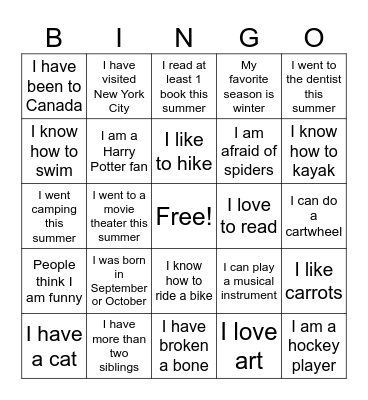 Find Someone Who... Bingo Card