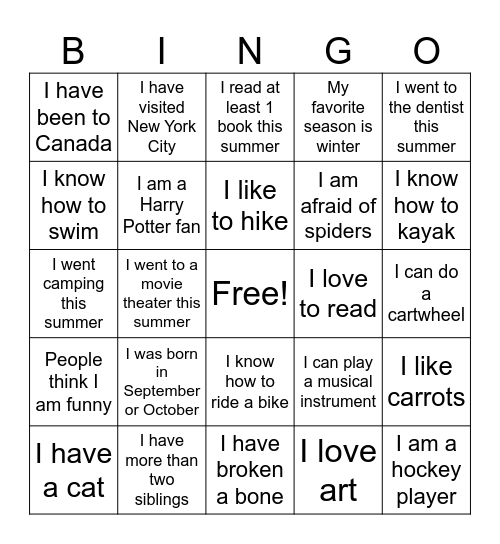 Find Someone Who... Bingo Card