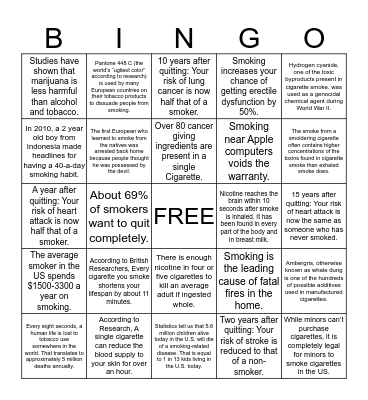 SMOKEOUT Bingo Card