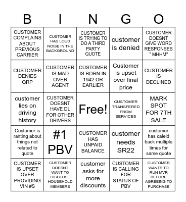 SALTY FRIDAY Bingo Card