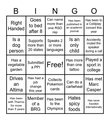 BELONGING BINGO Card