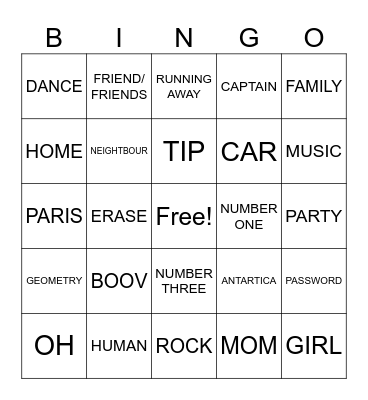 HOME BINGO Card