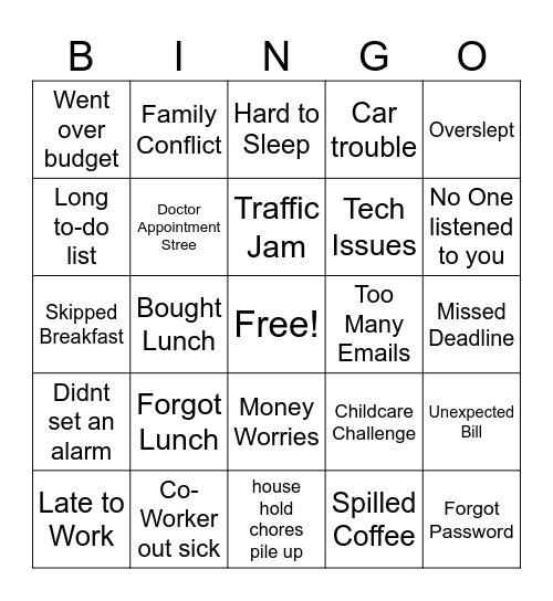 Employee Assistance Program Bingo Card