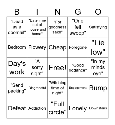 Shakespeare in Life! Bingo Card