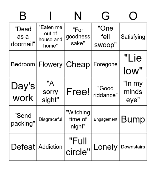 Shakespeare in Life! Bingo Card