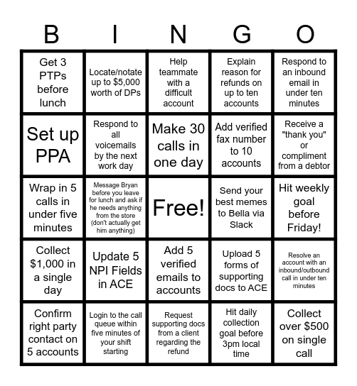 Insurance Refund Bingo!!! Bingo Card