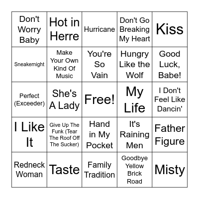 If Sydney Was a Playlist Bingo Card