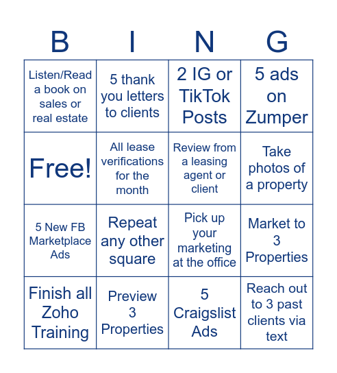 One Place Locators Bingo Card
