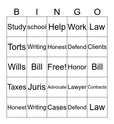 What do Lawyers Do? Bingo Card