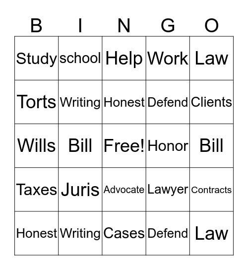 What do Lawyers Do? Bingo Card