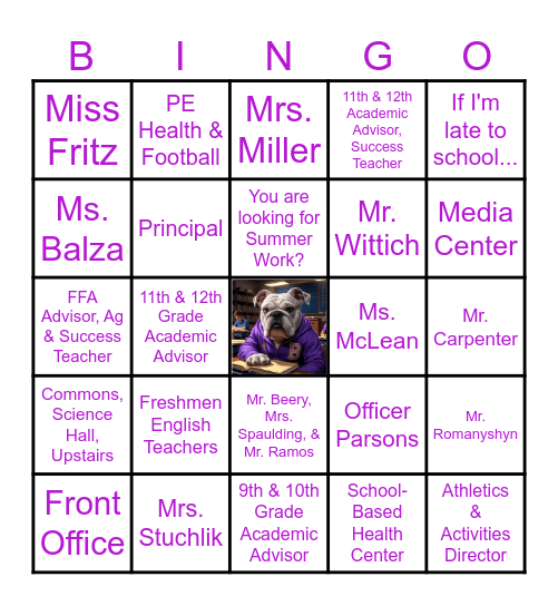 BULLDOG Who's Who 25/26 Bingo Card