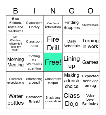 Back to School Bingo! Bingo Card