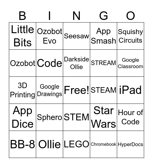 STEAM Bingo Card