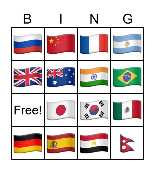 Symbol Bingo Card