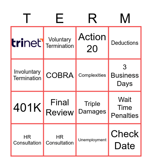 Let's Get Termed Bingo Card