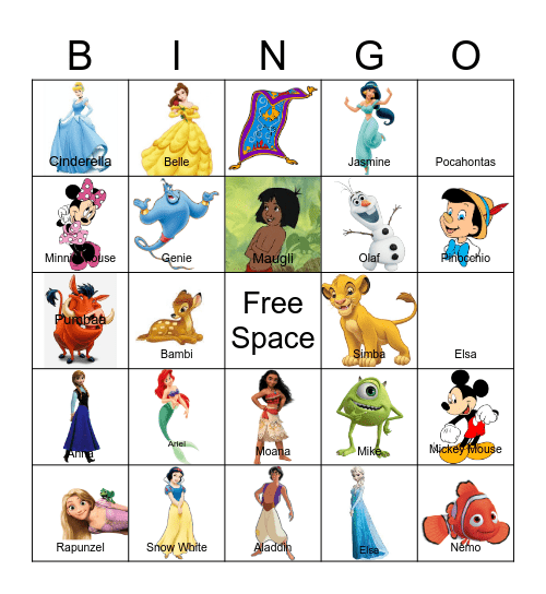 Disney Bingo Card