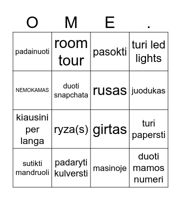 OME TV BINGO | FT. DANIELIUS Bingo Card