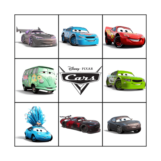 Bingo Cars Bingo Card