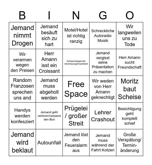 Chaos Stufa Bingo Card
