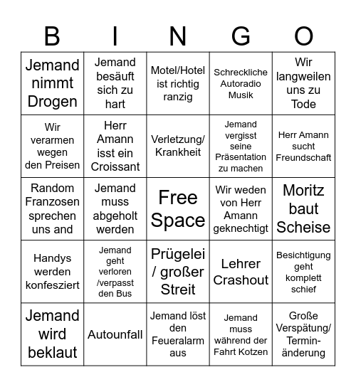 Chaos Stufa Bingo Card