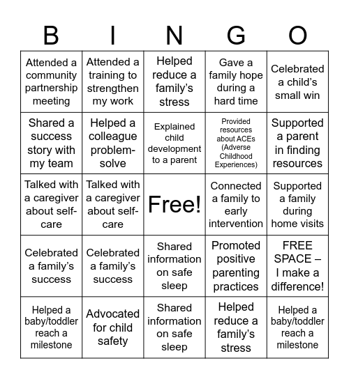 Ripple Effect Bingo Card