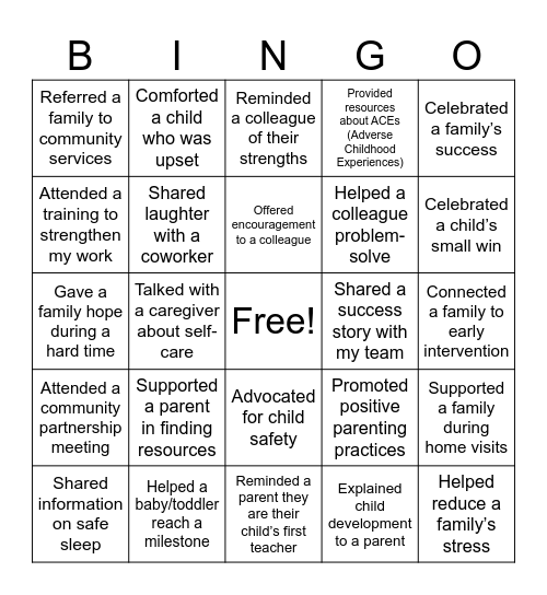 Ripple Effect Bingo Card