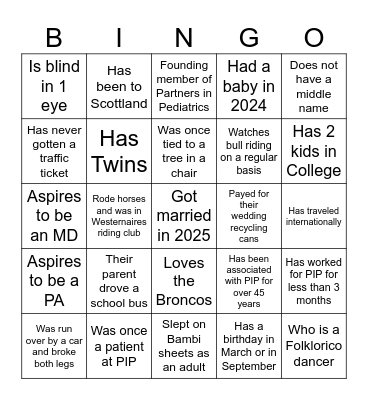 PIP Picnic Mingle Bingo Card