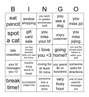 <333 i love you Bingo Card