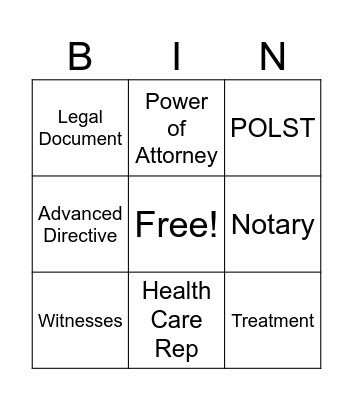BINGO Card