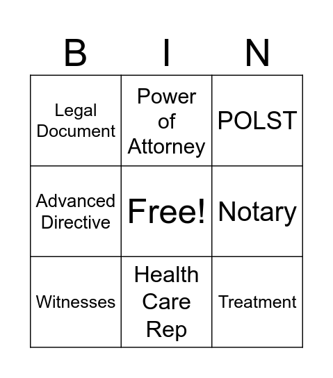 BINGO Card