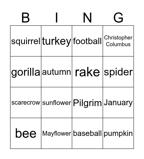 Inferening Bing O Bingo Card