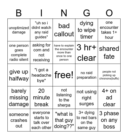 shaxxcord bingo Card