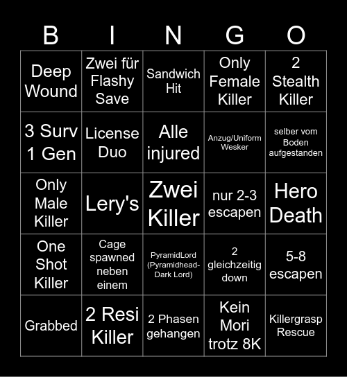 Drunk by Daylight Bingo Card