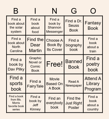 LIBRARY BINGO Card