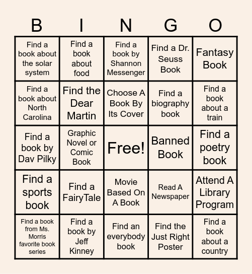 LIBRARY BINGO Card