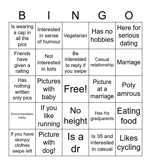 Bumble Bingo Card