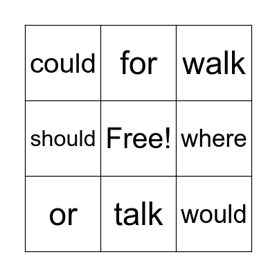 Heart Words list 4 Bingo Card